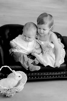 babies with easter bunny
