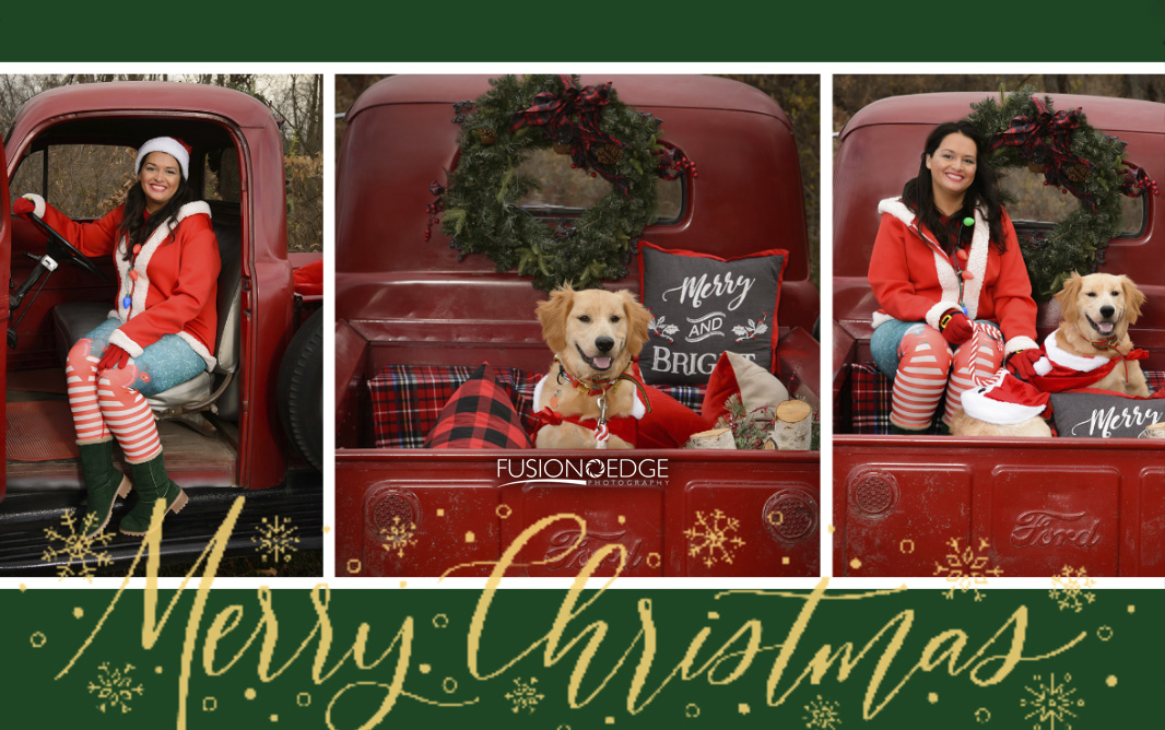 Vintage Red Truck Holiday Session  | holidaypup.jpg